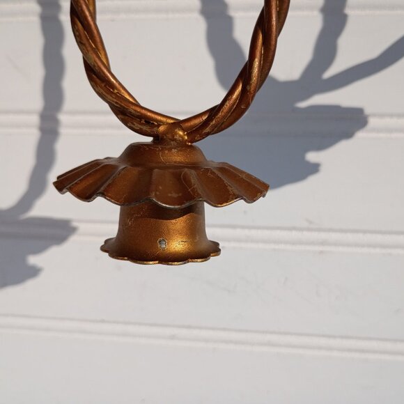 Homco Twisted Rope Gold Metal 5 Arm Candelabra Wall Hanging Candle Sconce Vtg - Picture 7 of 16